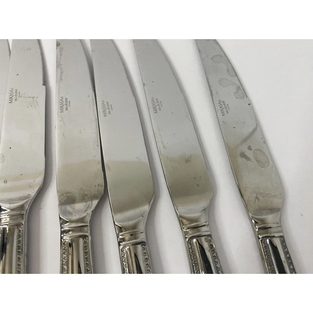 Mikasa Sinclair-Belvedere Stainless Oval Dinner Knives Set Of 8